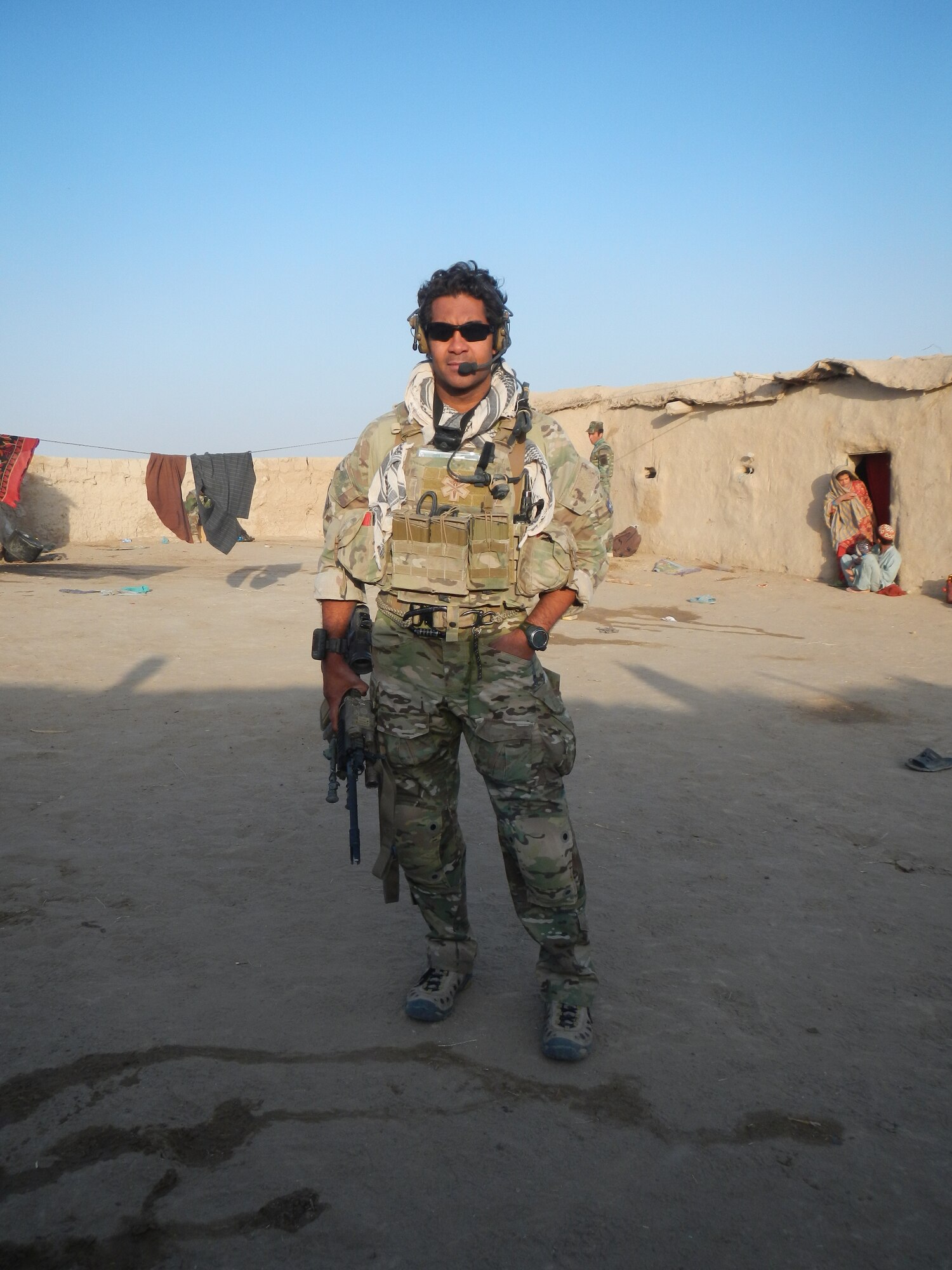 Master Sgt. Ivan Ruiz, a pararescueman assigned to the 22nd Expeditionary Special Tactics Squadron, Combined Joint Special Operations Air Component Afghanistan attached to Special Forces Operational Detachment Alpha 7422, is photographed during his deployment to Afghanistan in 2013. Ruiz was awarded the Bronze Star Medal for Heroism for his courageous acts involving engagement in action against enemy forces. (Courtesy photo by Master Sgt. Ivan Ruiz/Released) 