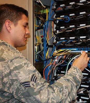 U.S. Air Force Senior Airman Johnny Almaguer, 703rd Munitions Maintenance Squadron client systems technician from Seguin, Texas, is the Super Saber Performer for the week of Oct. 29-Nov. 4, 2014. (Courtesy Photo/Released)