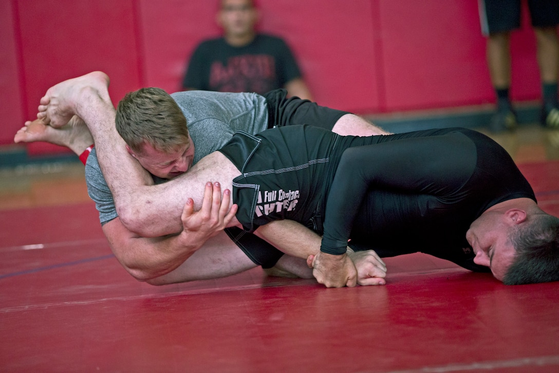 Twenty teams competed in the Commanding General's Cup grappling tournament at Paige Fieldhouse, Oct. 29. Each team consisted of four competitors, one for each weight class. The Others, a team from Headquarters Battalion, 1st Marine Division, won the tournament. 