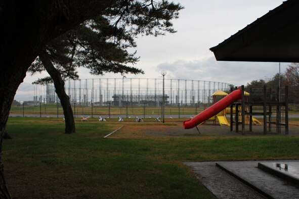 Leftwich Park on Security Hill was, according to rumor, the site of a collapsed bunker from World War II.  At night, the voices of playing children have been reported at the park.  (U.S. Air Force photo/Dr. Richard Clark)