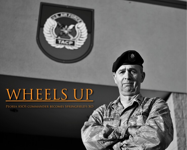 U.S. Air Force Lt. Col. William L. Wheeler, commander of the 168th Air Support Operations Squadron, poses at the 182nd Airlift Wing in Peoria, Ill., Oct. 17, 2014. Wheeler came to Peoria in 1990 as a candidate for a pilot program that successfully proved non-rated officers could serve as effective air liaison officers. He transferred to the 183rd Fighter Wing in Springfield October 20 to become its new executive officer. (U.S. Air National Guard photo illustration by Staff Sgt. Lealan Buehrer/Released)