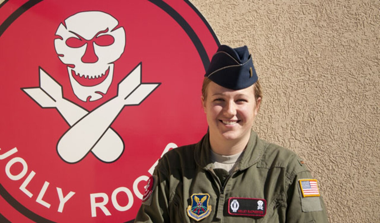 Air Force 2nd Lt. Holley Macpherson poses outside the 90th Operations Group at F.E. Warren Air Force Base, Wyo., Oct. 20, 2014. U.S. Air Force photo by Senior Airman Jason Wiese