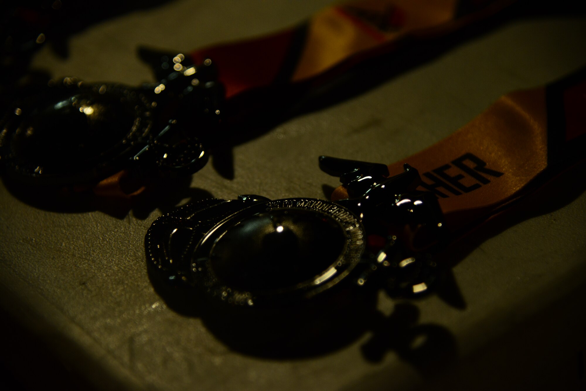 Servicemembers, deployed to Al Udeid Air Base, Qatar, competed in the Marine Corps Marathon-Forward, October 26. Air Force 2nd Lt. Sarah Auer, from the 379th Expeditionary Civil Engineer Squadron, here, took first place, with a run time of three hours and eight minutes. (U.S. Air Force photo by Staff Sgt. Ciara Wymbs)