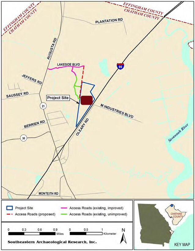 The maroon box shows the location of the proposed site. 