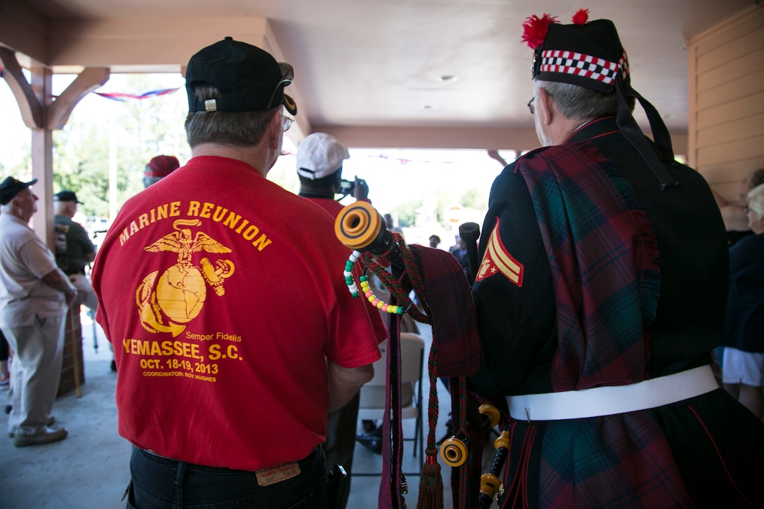Marines, veterans and their families gathered at the Yemassee train station for the 2nd Annual Yemassee Train Depot Reunion Oct. 16. Yemassee was the first stop for eager recruits seeking to earn the title United States Marine before reaching Marine Corps Recruit Depot Parris Island from 1915 to 1965. Many Marines that fought in wars and conflicts spanning WWI through Vietnam began their transformation at the train station. 
