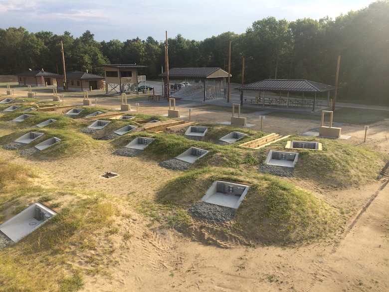 A view of the target emplacements at the Combat Pistol/MP Qualifications range at Fort Devens, Massachusetts.