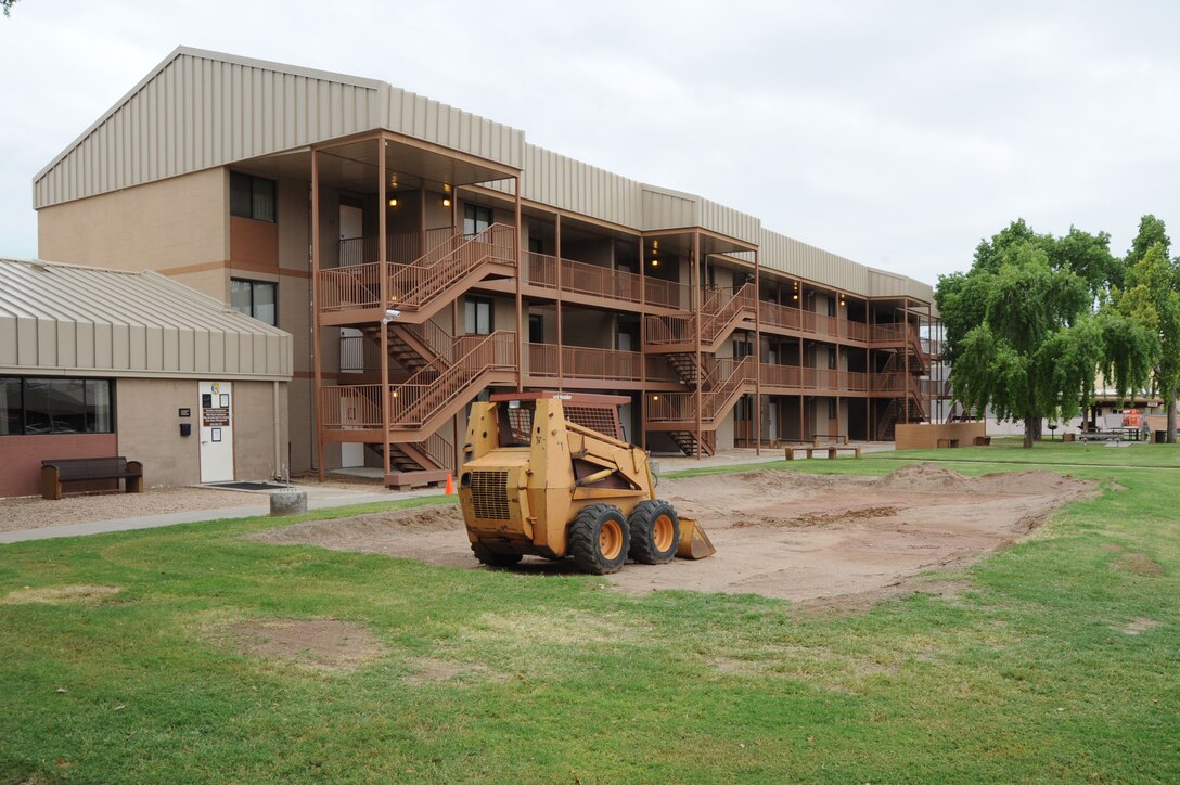 Construction begins Oct. 8 in front of the unaccompanied housing office to improve facilities, thus improving the quality of life for Airmen living in the dorms.