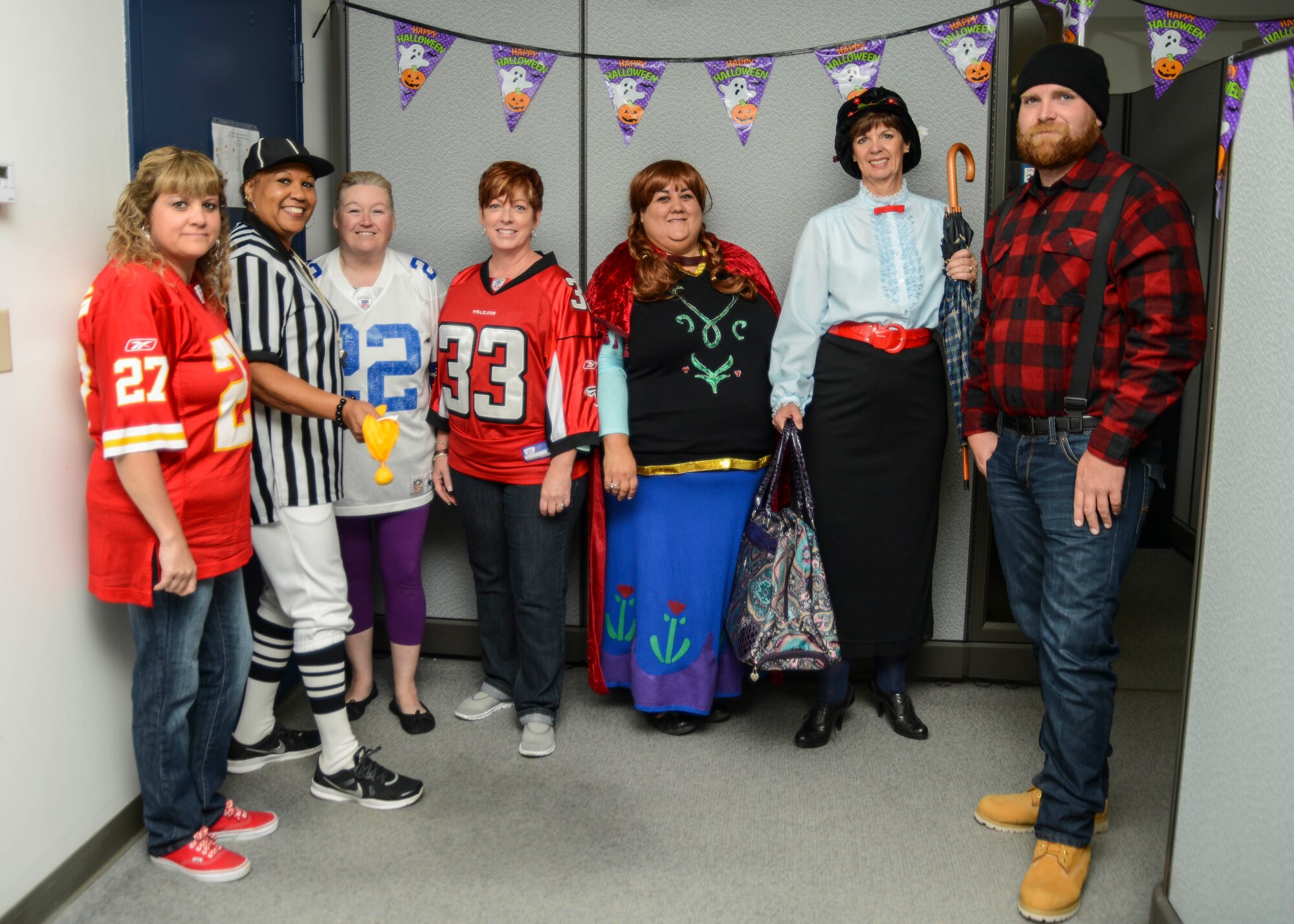 The 412th Electronic Warfare Group business office showed off their Halloween spirit Oct. 31. (U.S. Air Force photo by Rebecca Amber) 