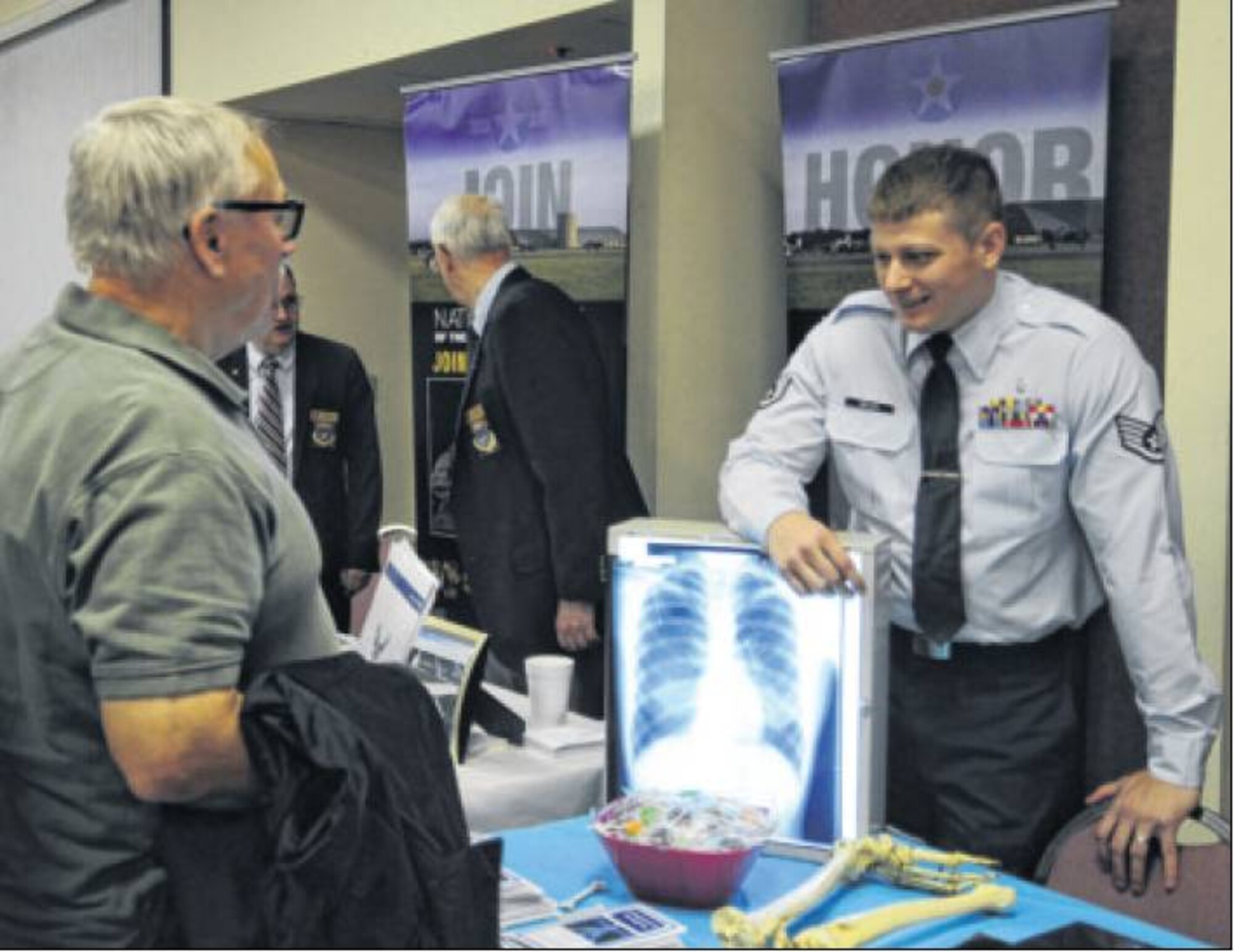 Retiree Appreciation Day attendees were able to meet several different service organizations, including different clinics from the Wright-Patterson Medical Center. (Air Force photos by Diane Kofoed)