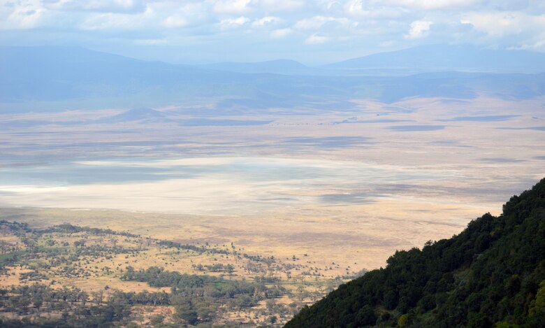The scale of Africa is seen in this view of a giant crater in the Ngorongoro Conservation Area of Tanzania, shown in August 2014. Volunteers from Yuba City, California, took time for a day’s photo safari during their recent mission trip to help improve an orphanage near the city of Arusha.