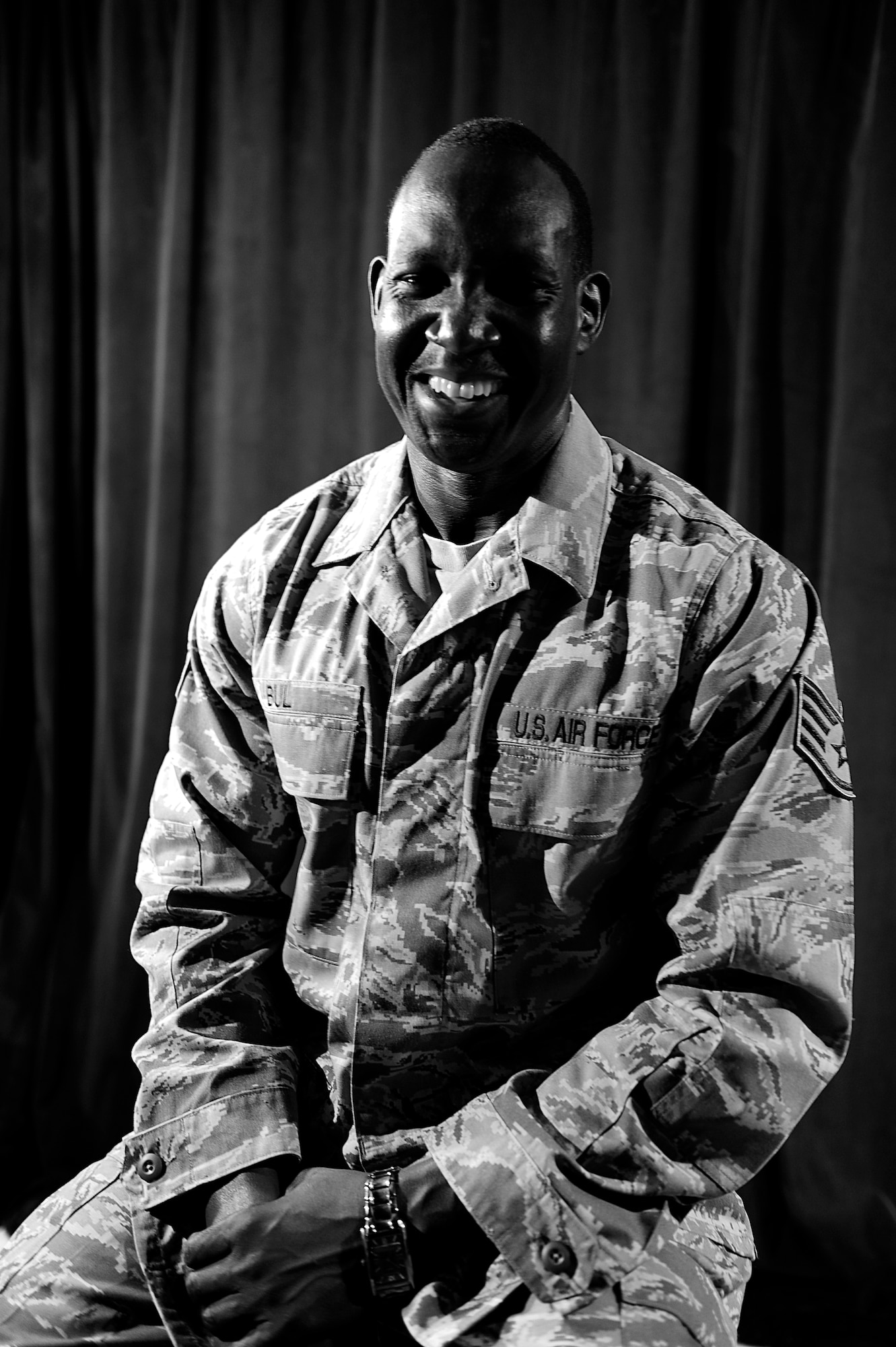 Staff Sgt. Madut Bul was labeled a 'Lost Boy of Sudan' by the United Nations as a teenager. A Sudan native, Bul trekked more than 1,000 miles on foot along with roughly 30,000 other children in the early 1990s to escape the destruction and mayhem of civil war. Despite the horrors he witnessed, Bul joined the U.S. Air Force approximately eight years ago, and now shares his story to be an inspiration and testament to resilience. Bul is a 33rd Helicopter Maintenance Unit supply specialist. (U.S. Air Force photo/Senior Airman Maeson L. Elleman)
