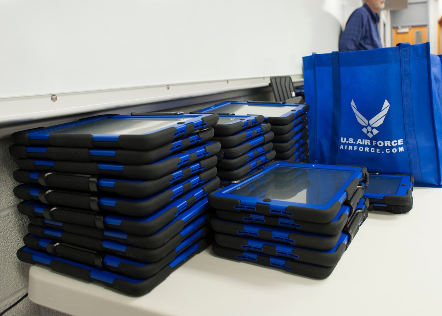 The Randolph Field Independent School District received about 1,000 iPads for students to use this school year as part of a $1.7 million Department of Defense educational grant. (U.S. Air Force photo by Melissa Peterson)