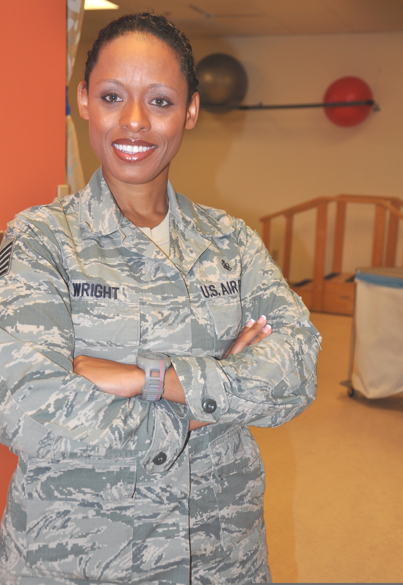 Tech. Sgt. Michelle Wright, 45th Medical Operations Squadron Physical Therapy Technician, was selected for Shark of the Week. Contact the 45th Space Wing Public Affairs office to nominate the next Shark of the Week at 321-494-5933 or email 45swpa@us.af.mil. (U.S. Air Force photo/Heidi Hunt) (Released)