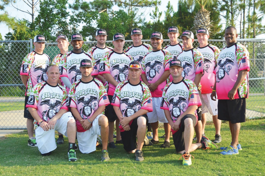 The Missfits, a men’s softball team combined of active-duty and retired Marines and one Department of Defense civilian, participated in the Military World’s Softball Tournament held in Panama City, Florida, Aug. 14-18. The team played five games, placing sixth in the tournament out of 27 teams, with a 3-2 record.