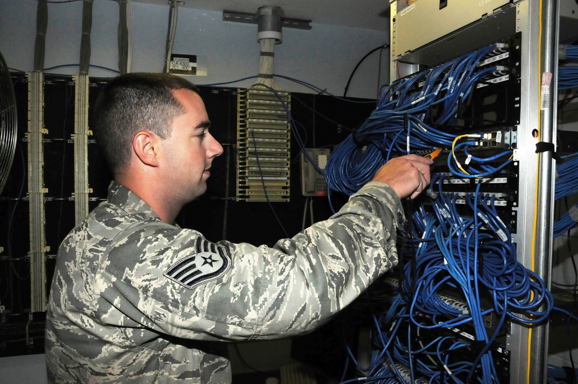 WRIGHT-PATTERSON AIR FORCE BASE, Ohio - Staff Sgt. David Baugh, 445th Force Support Squadron Client Systems Technician, is the 445th Airlift Wing September 2014 Spotlight Performer. (U.S. Air Force photo/Tech. Sgt. Anthony Springer)