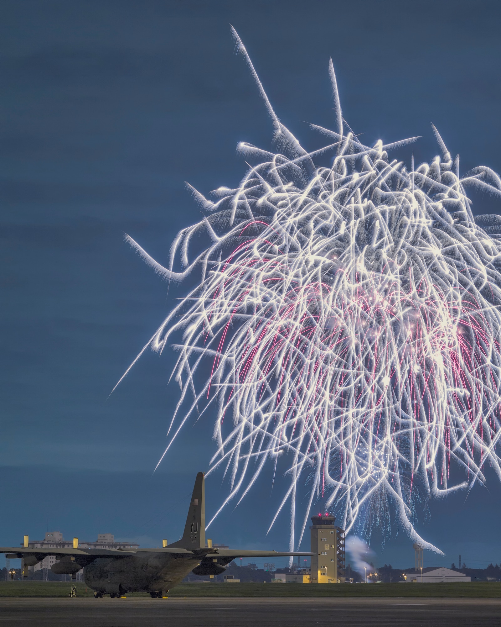 A fireworks display capped off the 2014 Yokota Air Base Japanese-American Friendship Festival Sept. 7, 2014. More than 148, 000 visitors attended the event designed to bolster the bi-lateral relationship shared between the United States and Japan. In addition to static displays and live music, the festival offered a variety of American and Japanese food. (U.S. Air Force photo by Osakabe Yasuo/Released)