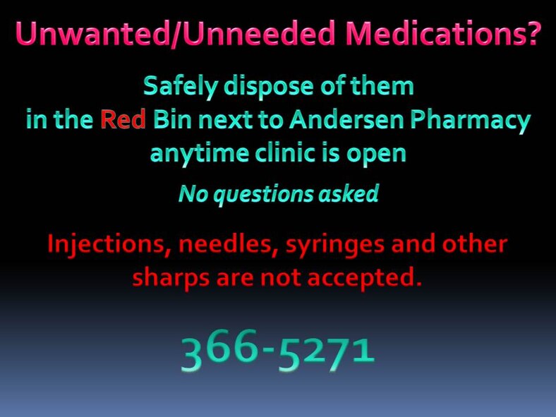 Safely Dispose of Prescriptions/vitamins/supplements, etc.

 