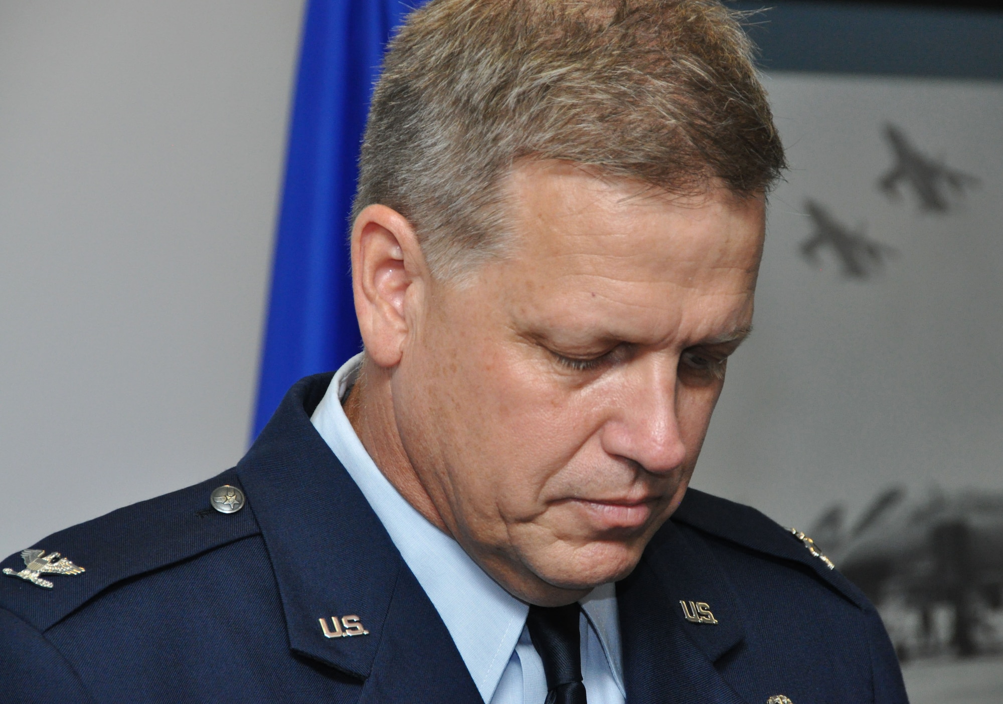 Col. Robert Mortensen, deputy director operations and plans at Tenth Air Force, retires from duty during a ceremony Sep. 6, 2014, Naval Air Station Fort Worth Joint Reserve Base, Texas. He previously served as vice-commander of the 301st Fighter Wing from 2008 to 2010. (U.S. Air Force photo by Staff Sgt. Samantha Mathison)
