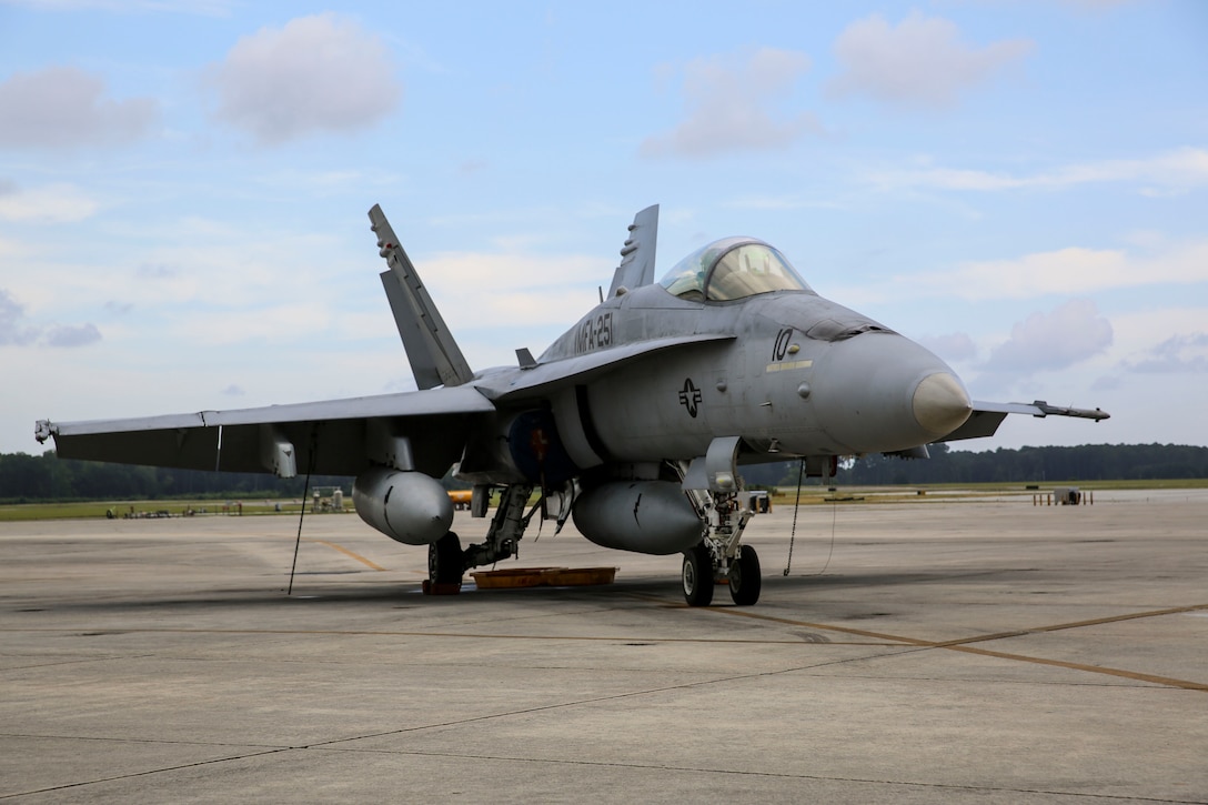 Marine Fighter Attack Squadron 251 conducted Fleet Carrier Landing Practice training aboard Marine Corps Air Station Beaufort, Sept. 2. The valuable training prepares pilots for situations and landings they will face while deployed aboard an aircraft carrier.