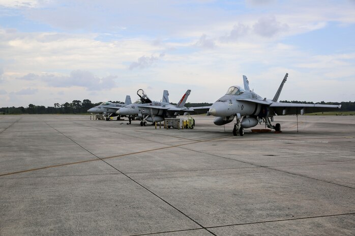 Marine Fighter Attack Squadron 251 conducted Fleet Carrier Landing Practice training aboard Marine Corps Air Station Beaufort, Sept. 2. The valuable training prepares pilots for situations and landings they will face while deployed aboard an aircraft carrier.