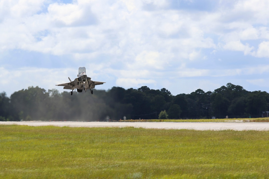 Marine Fighter Attack Training Squadron 501 (VMFAT-501), the Marine Corps' only F-35B Lightning II Joint Strike Fighter training squadron, completed their first F-35B Lightning II takeoff supported entirely by Marine maintainers aboard Marine Corps Air Station Beaufort, S.C., Sept. 4. The squadron's F-35B Lightning II aircraft, designed by Lockheed Martin, is normally maintained by both Marine maintainers and Lockheed Martin technicians making the squadron's 100 percent Marine maintenance paramount for aircraft operations in deployed environments.  The F-35B Lightning II JSF will replace the Marine Corps’ aging legacy tactical fleet. In addition to replacing the F/A-18A-D Hornet, the Marine Corps will replace the AV-8B Harrier and EA-6B Prowler, essentially necking down to one common tactical fixed-wing aircraft. The integration of the F-35B/C strike fighters will provide the dominant, multi-role, fifth-generation capabilities needed across the full spectrum of combat operations to deter potential adversaries and enable future naval aviation power projection.