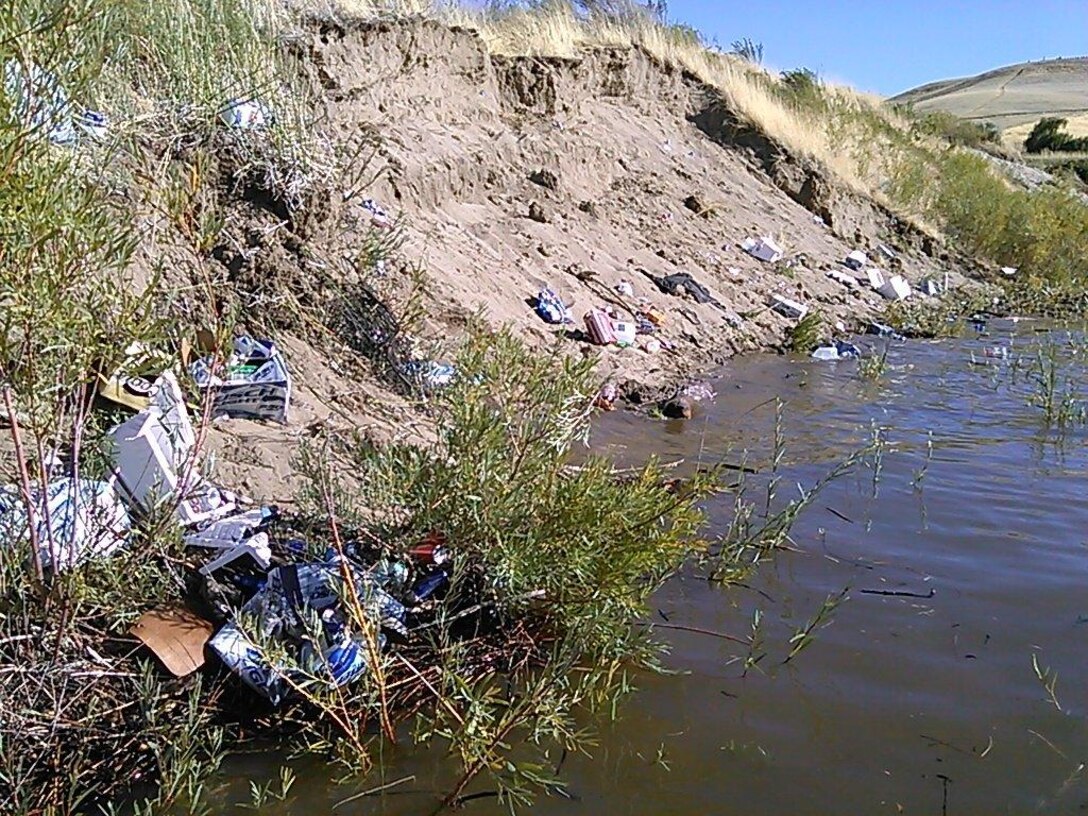 Enormous amounts of trash were scattered on the beach, broken bottles and beer cans left in the water, extensive human waste on the beach and adjacent riparian areas, refuse strewn about the parking lots and litter discarded along the roadway -- all creating potential health and safety hazards for future visitors. 