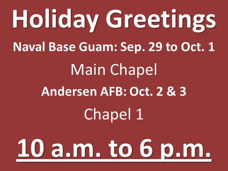 Now’s your chance to send home Holiday Greeting videos of you and your family with a beautiful Guam in the backdrop.  See slide for dates, locations and times.
