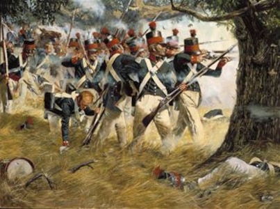 Battle of North Point in Baltimore, During the War of 1812. (Painting by Don Troiani)