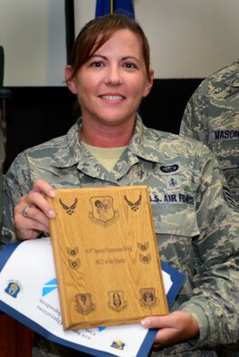 Tech. Sgt. Sherry Neklason Rice, 919th Special Operations Force Support Squadron was selected as the NCO of the 3rd Quarter for the 919th Special Operations Wing recently at Duke Field, Fla.  (U.S. Air Force photo/Tech. Sgt. Cheryl Foster)