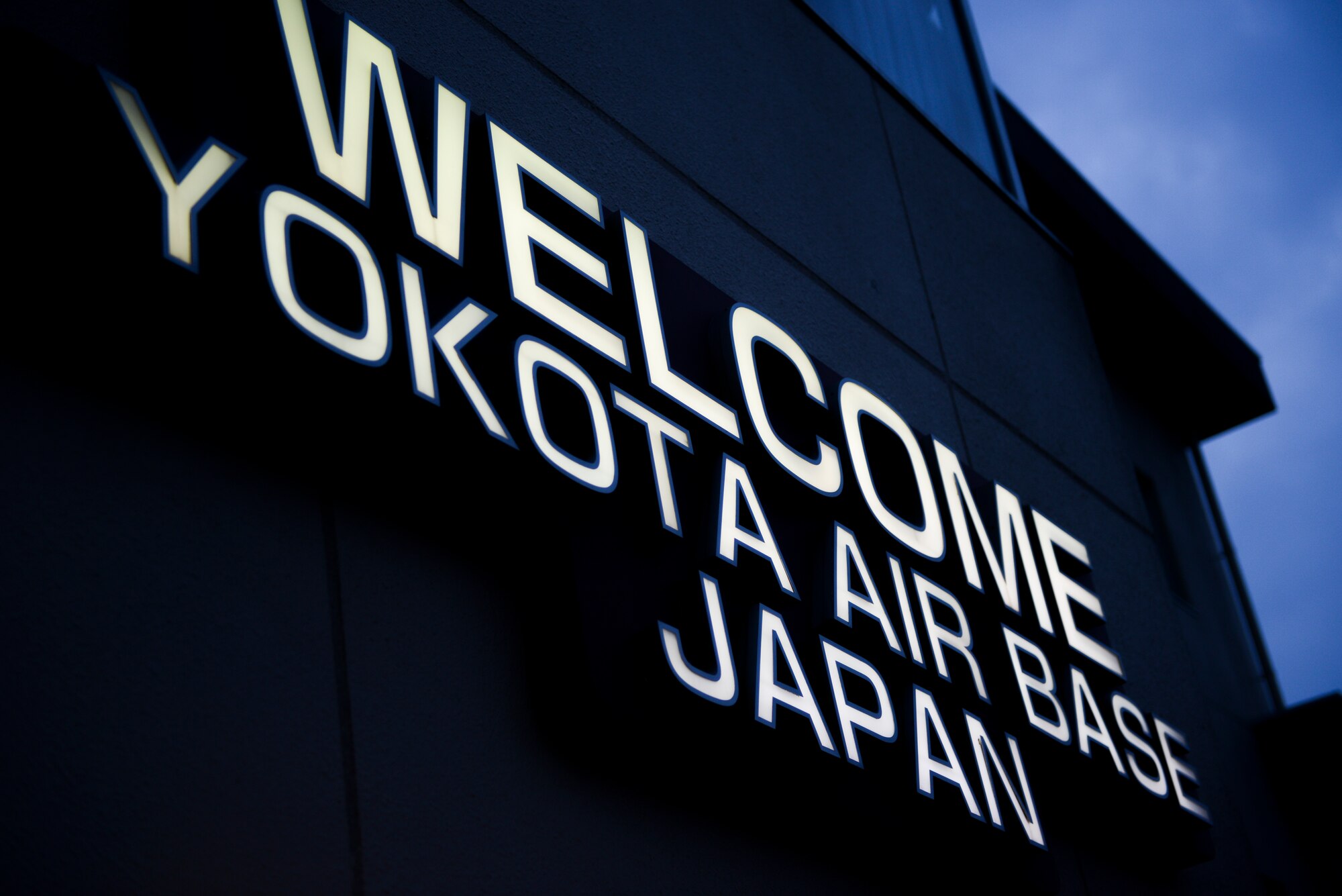 A sign symbolizes the feeling of the weekend in one word – welcome – during the 2014 Japanese-American Friendship Festival at Yokota Air Base, Japan, Sept. 6, 2014. During the two-day festival, more than 148,000 people came to Yokota to take part in the festivities. (U.S. Air Force photo by Staff Sgt. Cody H. Ramirez/Released)