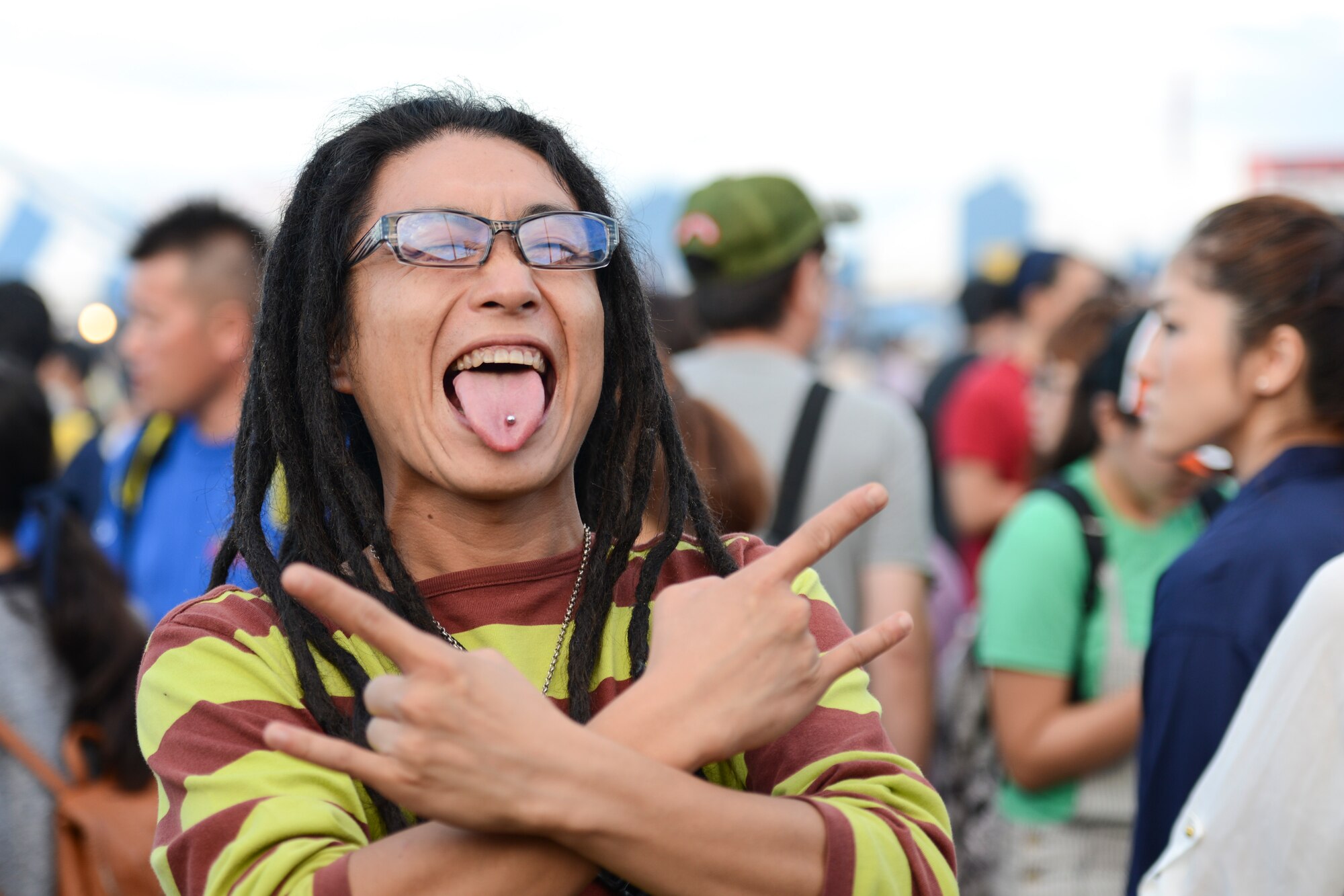 A festival goer poses for a picture during the 2014 Japanese-American Friendship Festival at Yokota Air Base, Japan, Sept. 7, 2014. More than 148,000 people attended this year’s festival. (U.S. Air Force photo by Staff Sgt. Cody H. Ramirez/Released)