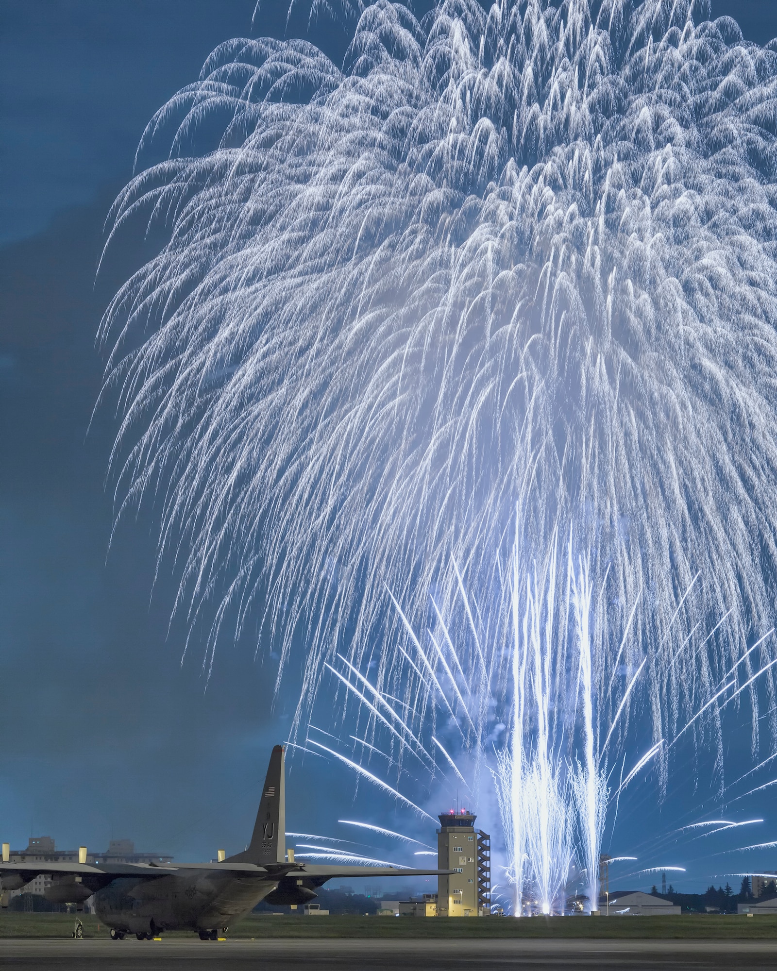 A fireworks display capped off the 2014 Yokota Air Base Japanese-American Friendship Festival Sept. 7, 2014. More than 148, 000 visitors attended the event designed to bolster the bi-lateral relationship shared between the United States and Japan. In addition to static displays and live music, the festival offered a variety of American and Japanese food. (U.S. Air Force photo by Osakabe Yasuo/Released)