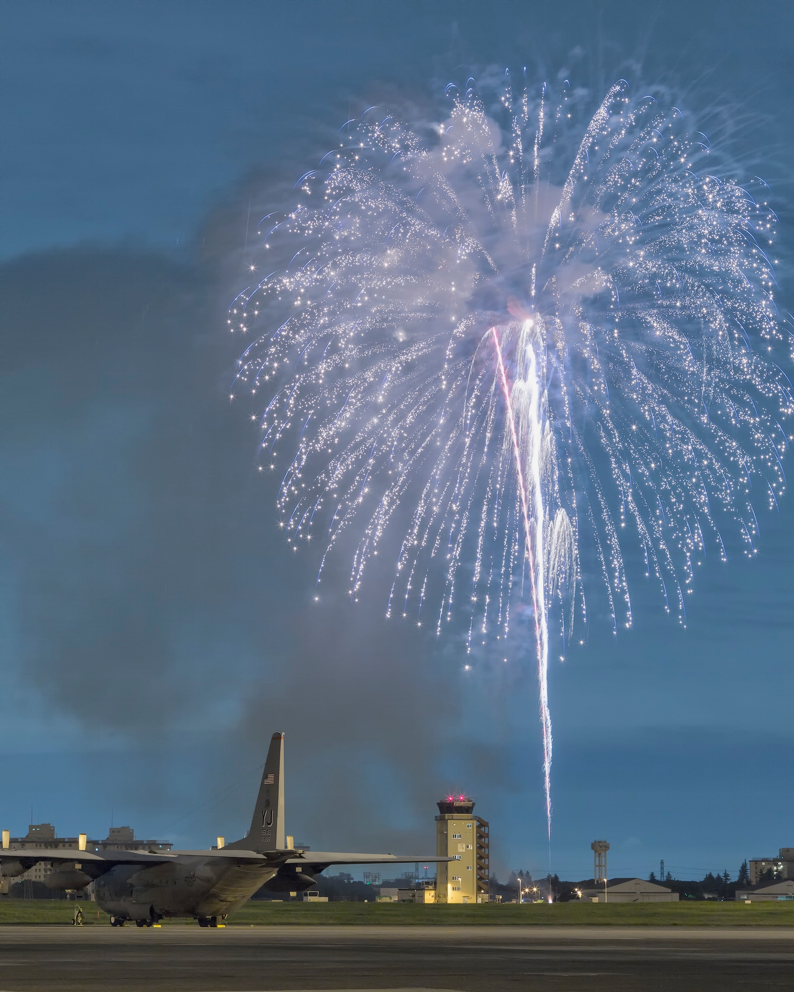 A fireworks display capped off the 2014 Yokota Air Base Japanese-American Friendship Festival Sept. 7, 2014. More than 148, 000 visitors attended the event designed to bolster the bi-lateral relationship shared between the United States and Japan. In addition to static displays and live music, the festival offered a variety of American and Japanese food. (U.S. Air Force photo by Osakabe Yasuo/Released)