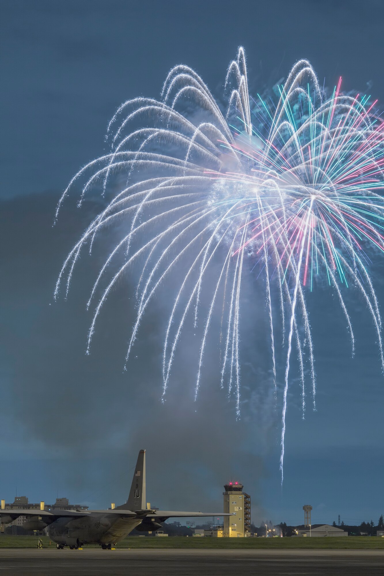 A fireworks display capped off the 2014 Yokota Air Base Japanese-American Friendship Festival Sept. 7, 2014. More than 148, 000 visitors attended the event designed to bolster the bi-lateral relationship shared between the United States and Japan. In addition to static displays and live music, the festival offered a variety of American and Japanese food. (U.S. Air Force photo by Osakabe Yasuo/Released)