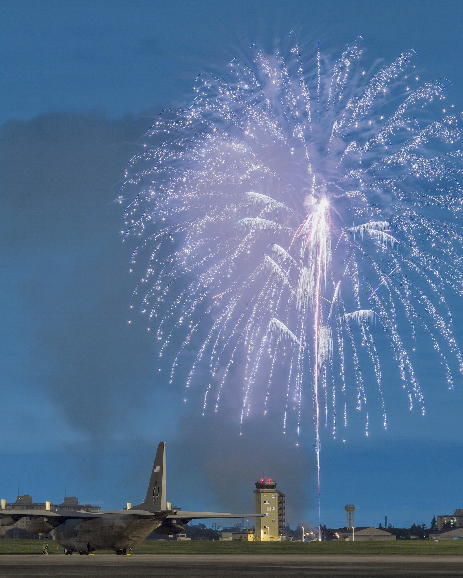 A fireworks display capped off the 2014 Yokota Air Base Japanese-American Friendship Festival Sept. 7, 2014. More than 148, 000 visitors attended the event designed to bolster the bi-lateral relationship shared between the United States and Japan. In addition to static displays and live music, the festival offered a variety of American and Japanese food. (U.S. Air Force photo by Osakabe Yasuo/Released)