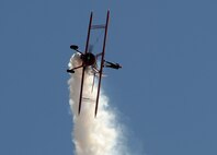 A wing-walker performs during the California Capital Airshow in Sacramento, Calif., Sept. 6, 2014. The event featured both military and civilian demonstrations. (U.S. Air Force photo by Staff Sgt. Robert M. Trujillo/Released)