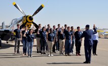 Members of the Air Force Delayed Enlistment Program recite the oath of enlistment during the California Capital Airshow in Sacramento, Calif., Sept. 6, 2014. (U.S. Air Force photo by Staff Sgt. Robert M. Trujillo/Released)