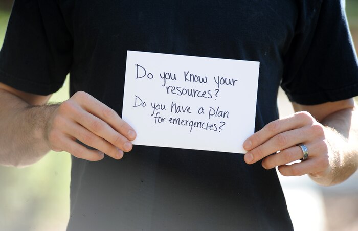 September is National Preparedness Month, and it is important to know disasters can happen without warning. There are precautions that should be taken to stay safe during possible disasters. It is vital to have a plan laid out in advance on how to get to a safe place, how to contact a separated family member, and how to rally back together. It is also important to have plans and supplies for locations that are regularly visited such as schools, daycare providers, workplaces and neighborhood buildings. Individuals are encouraged to plan ahead and stay safe. (U.S. Air Force photo by Airman 1st Class Rachel Loftis) 