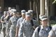 Airmen from the California Air National Guard’s 144th Fighter Wing exit the processing area on their way to Tyndall AFB, Florida to participate in the Weapons System Evaluation Program. WSEP provides a dissimilar aircraft training environment for pilots and crews to test their abilities during combat situations. (US Air National guard photo by Senior master Sgt. Chris Drudge)