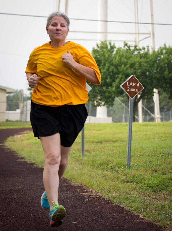 Kimberley Hernandez, 919th Special Operations Logistics Readiness Squadron, trains for the Warrior Games 400 and 1500 meter races at Duke Field, Fla.  She will also compete in the air rifle competition.  The event, hosted by the U.S. Olympic Committee's Paralympic Military Program, showcases more than 200 wounded, ill and injured members from all services. (U.S. Air Force photo/Tech. Sgt. Jasmin Taylor)