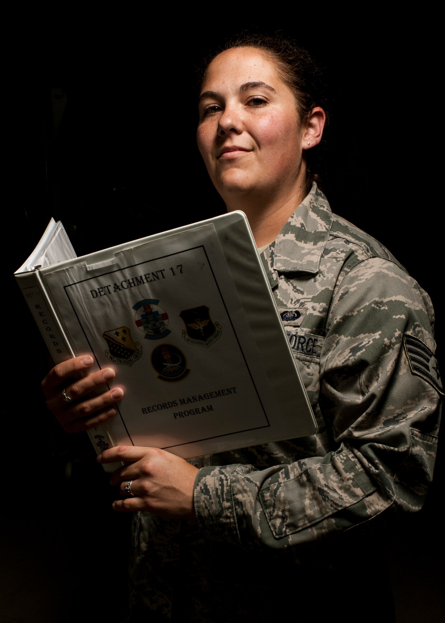 U.S. Air Force Staff Sgt. India Smith, 372nd Training Squadron, Detachment 17 administrative support from Ottawa, Kansas, is the Super Saber Performer for the week of Sept. 10-16. (U.S. Air Force photo by Senior Airman Rusty Frank/Released)