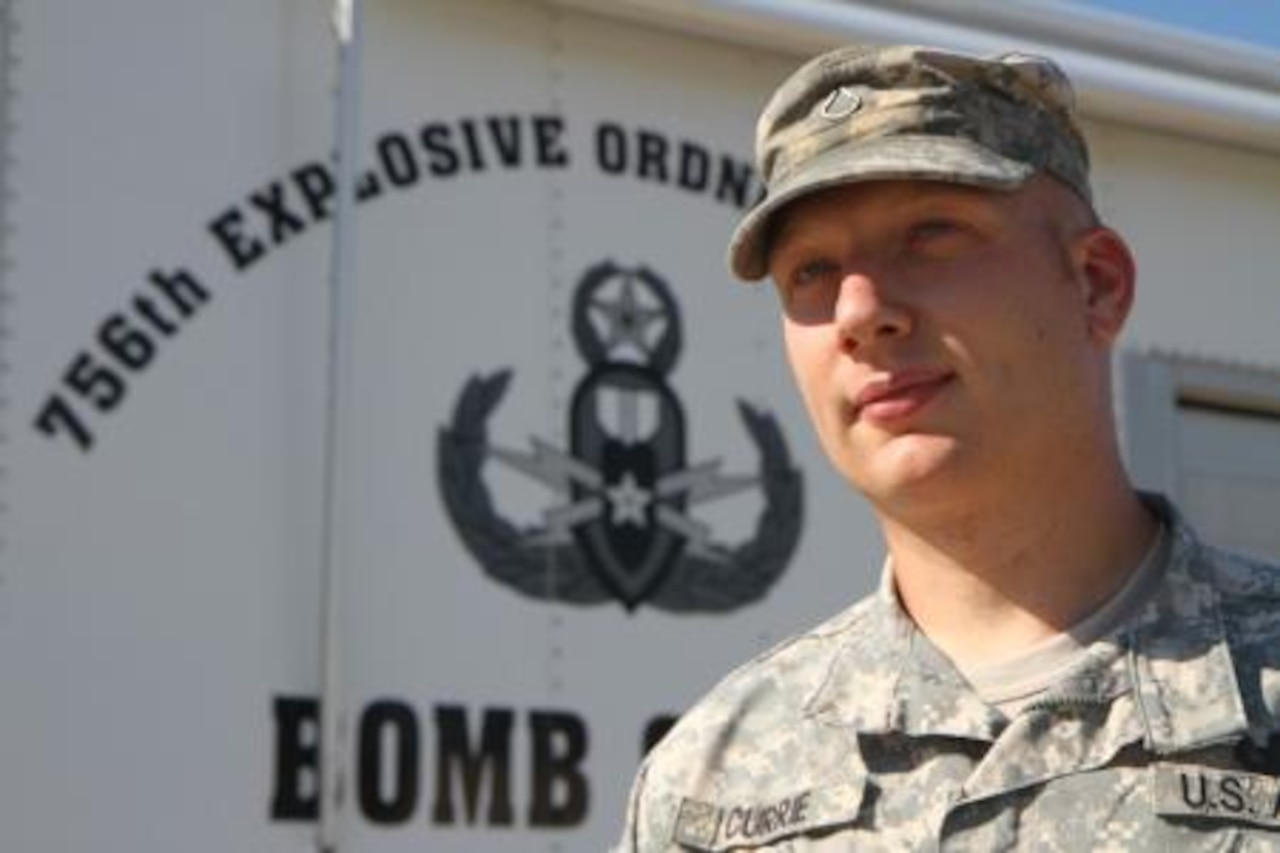 Army Pfc. Nathan Currie, an explosive ordnance disposal technician with the 756th Explosive Ordnance Detachment, recently helped save a woman's life after her car went into an alligator- and snake-infested pond on Fort Stewart, Ga. Courtesy photo