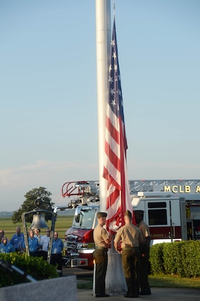 Marine Corps Logistics Base Albany and its tenant commands' officials as well as Marines, policemen, firemen, civil servants, veterans and families observed the 13th anniversary of 9/11 in front of the installation's Coffman Hall. The commemoration included an invocation, Taps, a moment of silence, a speech by MCLB Albany's commanding officer, Col. Don Davis, and a closing prayer. Davis emphasized to those at the observance to "remember the fallen of that day, remember who has fallen since, and remember that what you do here on a day-to-day basis contributes to whether or not their deaths were in vain."  