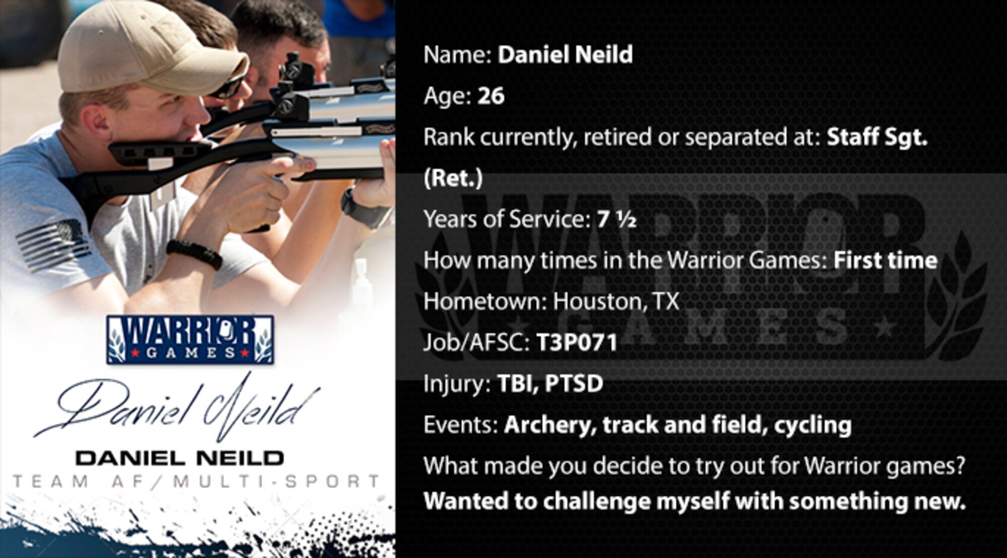 Warrior Profile -  Daniel Neild (U.S. Air Force graphic/Corey Parrish)