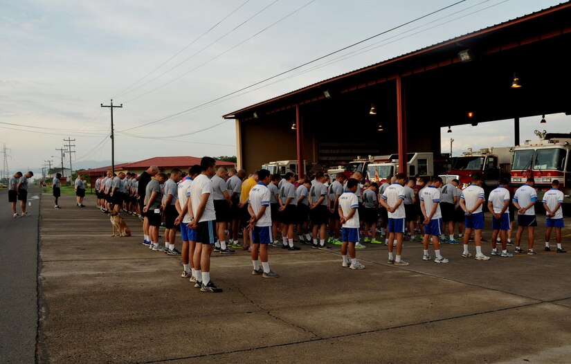 Joint Task Force-Bravo and Honduran military members paused Thursday to remember the more than 3,000 people who lost their lives during the 9/11 attacks against the World Trade Center, the Pentagon, and the aircraft crash in Shanksville, Pennsylvania with a remembrance service and 3.43 mile memorial run at Soto Cano Air Base, Honduras.The 3.43 mile run honored the 343 New York firefighters that lost their lives trying to save the victims in the twin towers. (Photo by Ana Fonseca)