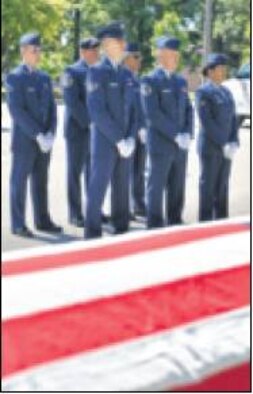 Participants in an honor guard training course at Youngstown Air Reserve Station, Ohio, prepare for a simulated retiree training funeral, Aug. 29. Instructors from Wright-Patterson Air Force Base facilitated the course. (Photo by Eric White)