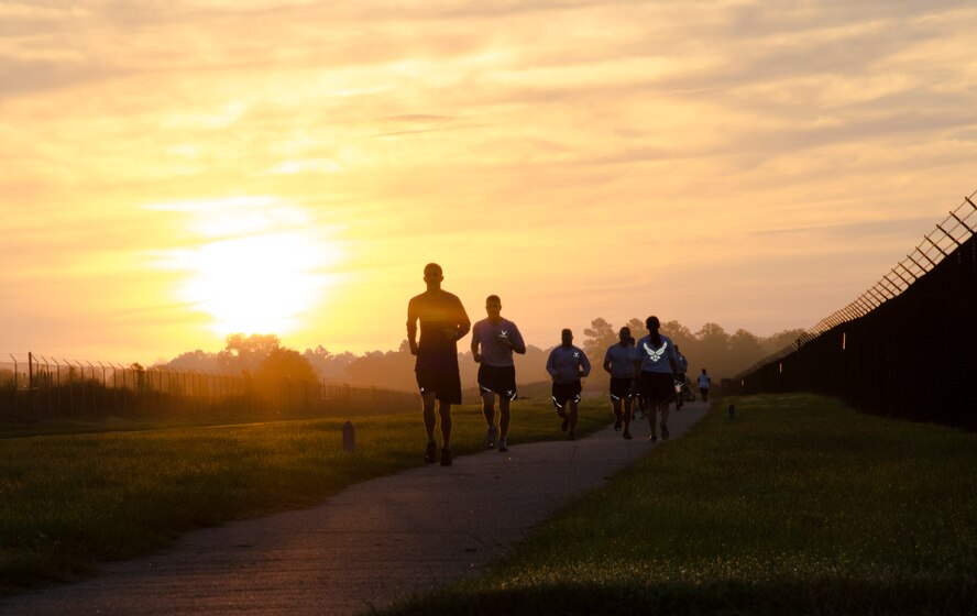 Members of Team Moody begin the day with the “We remember 9/11 5k Run” Sept. 11, 2014, at Moody Air Force Base, Ga. The run was the first of several events that took place on Moody to commemorate the victims and sacrifices of Sept. 11. (U.S. Air Force photo by Staff Sgt. Eric Summers Jr./Released)