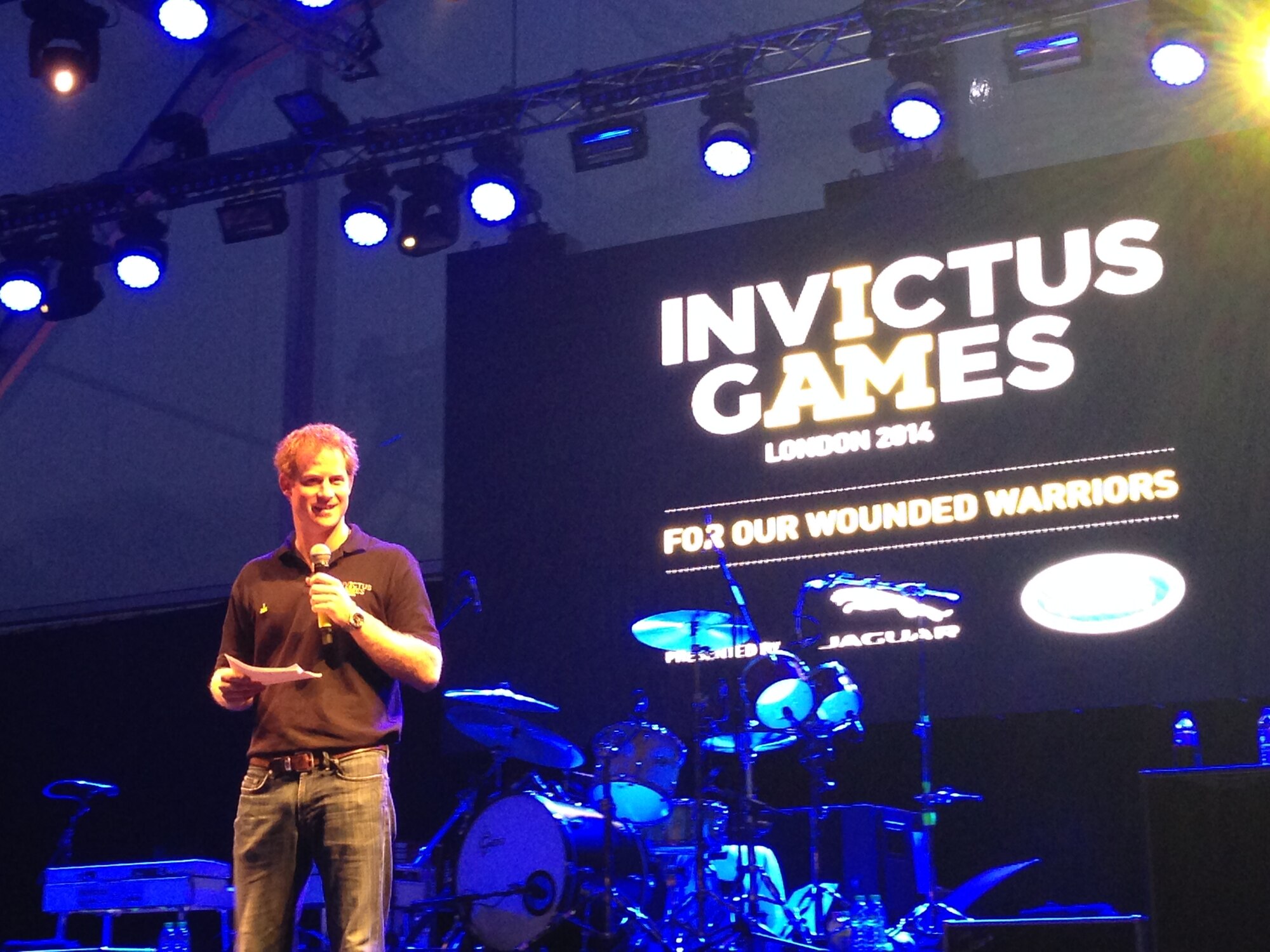 His Royal Highness Prince Harry of Wales speaks during a reception for Team USA athletes and their supporters Sept. 9, 2014, at the U.S. ambassador’s residence in London. The Team USA athletes will compete in the Invictus Games which is modeled after the U.S. Wounded Warrior Games. (Courtesy photo)