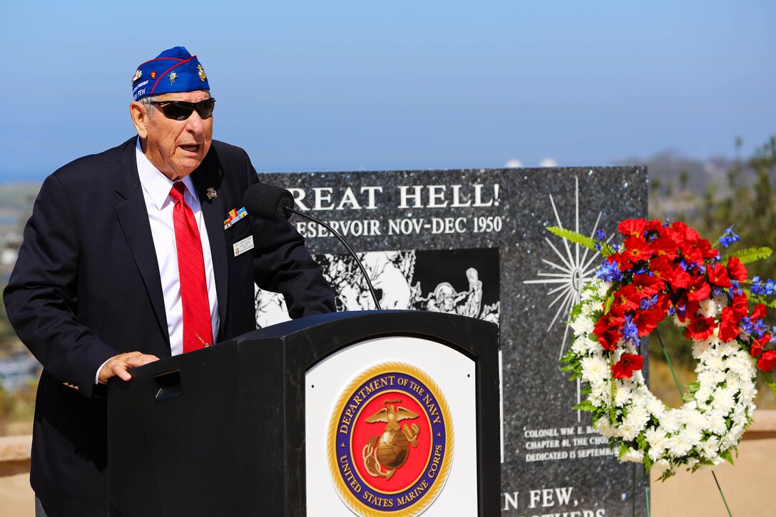 Marine Corps Base Camp Pendleton hosted a wreath laying ceremony at the Pacific Views Events Center here, Sept. 12, to commemorate the 64th anniversary of the Battle of Chosin Reservoir.