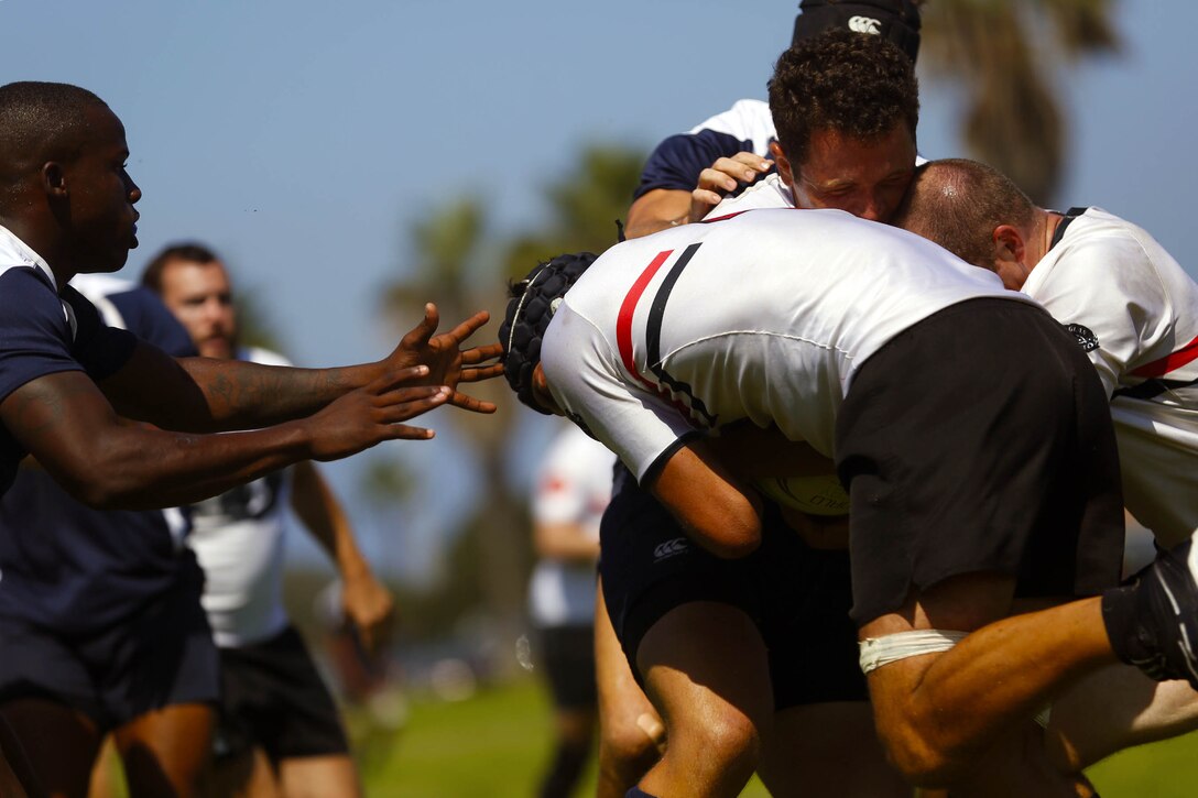 The All Navy and Marine Corps  Rugby Team claimed a 47-10 victory over their division-one oponents, the Old Aztecs, at Dust Roads Park in San Diego, Sept. 13.

After this final match against local competition in southern California, the team will travel to New Zealand and represent America in the Four Nations Maritime Rugby Cup, previously known as The Commonwealth Navies Rugby Cup, on Tuesday.

The team's first match will be against the Royal New Zealand Navy on Sept. 21. 